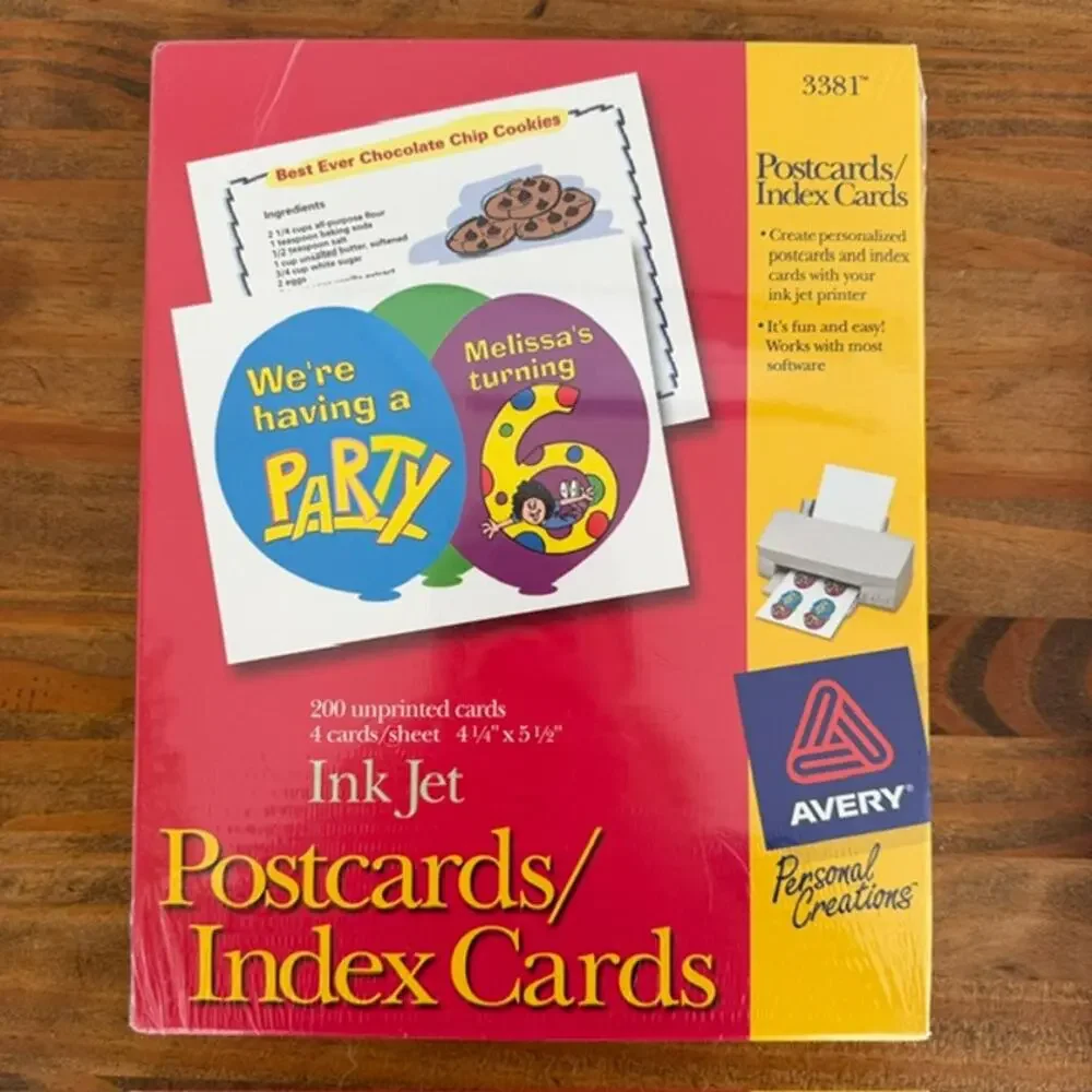 2 Avery Ink Jet Postcards - Index Cards - 200 per Package - 2 packages #3381